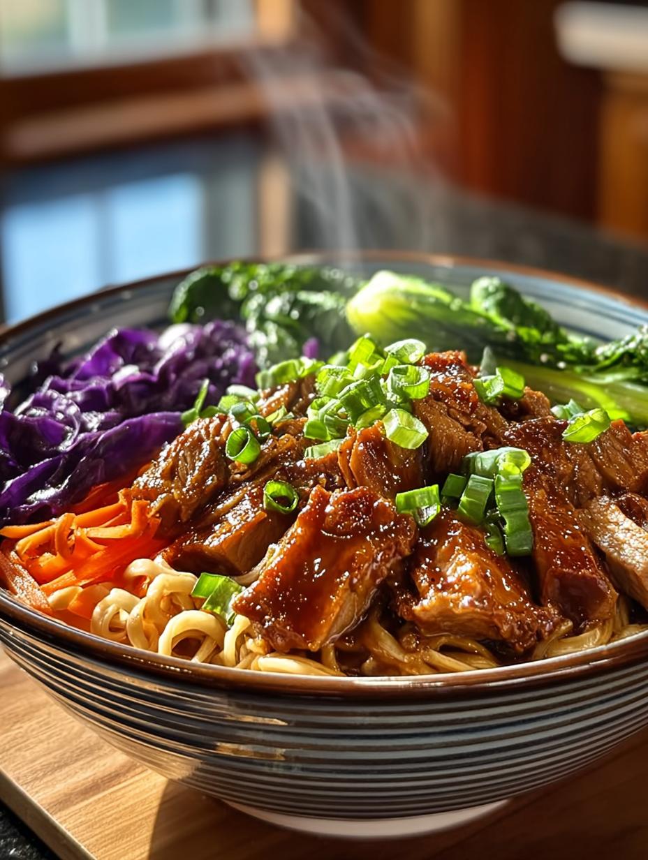 Delicious Noodle Bowl with Pork & Cabbage Slaw Recipe - Noodle Bowl with Pork - additional detail