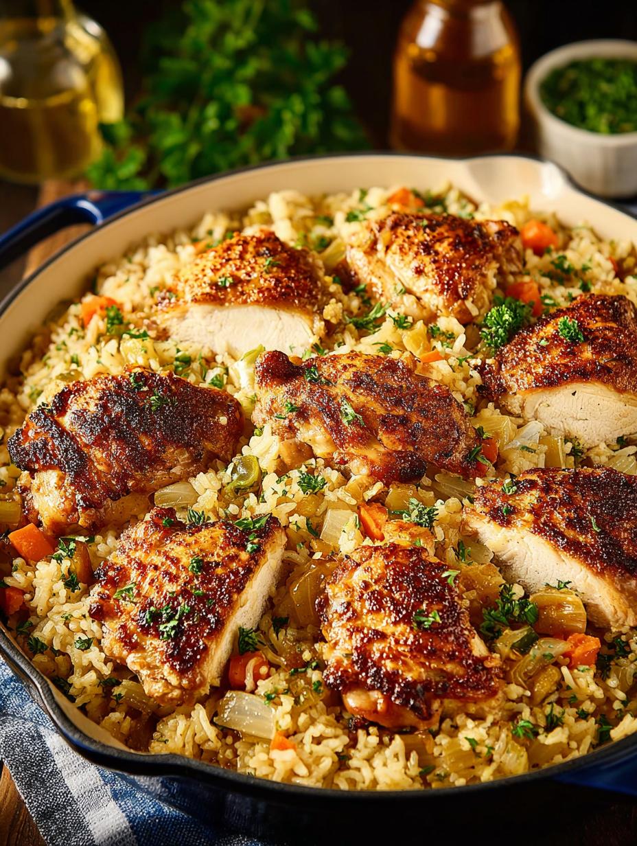 Delicious One Pan Chicken Rice for Cozy Dinners - One Pan Chicken Rice - main visual representation