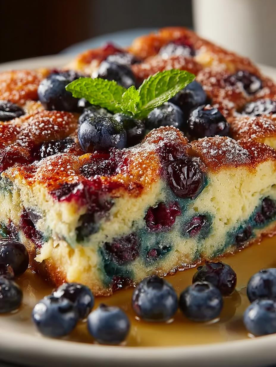 Irresistible Overnight Blueberry Pancake Casserole Recipe - Overnight Blueberry Pancake Casserole - additional detail