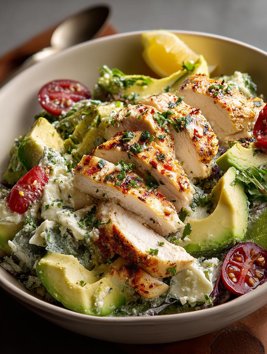 Delicious Parmesan Avocado Chicken Salad Recipe 4 Delicious Parmesan Avocado Chicken Salad Recipe - Parmesan Avocado Chicken Salad - main visual representation
