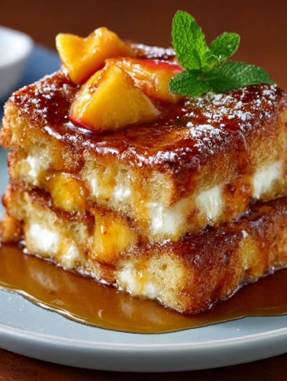 Delicious Peach Cobbler French Toast Bake Recipe - Peach Cobbler French Toast - main visual representation