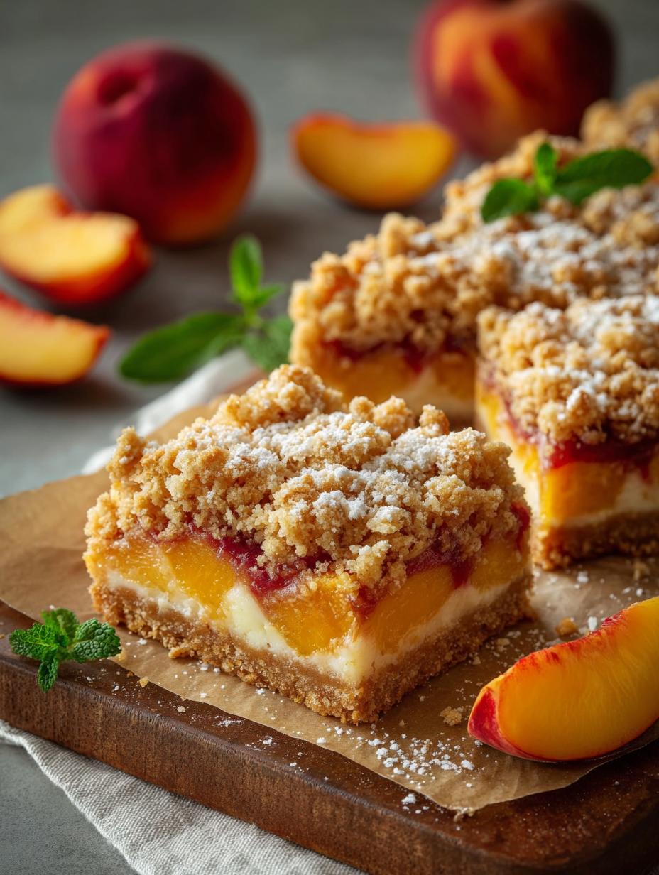 Peaches Cream Crumble Bars