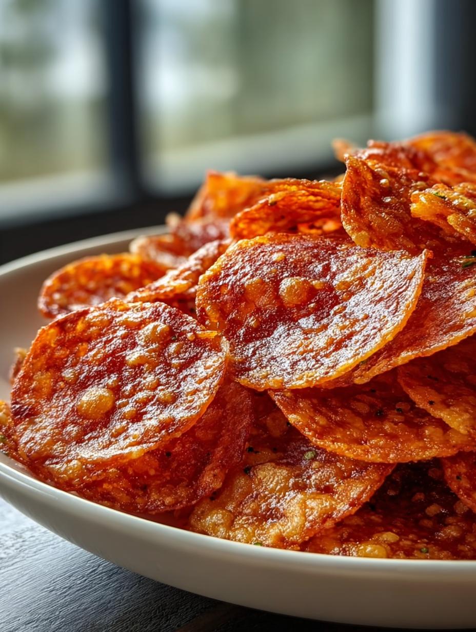 Pepperoni Cheese Crisps: 10 Irresistible Crunchy Bites 4 Pepperoni Cheese Crisps: 10 Irresistible Crunchy Bites - Pepperoni Cheese Crisps - main visual representation