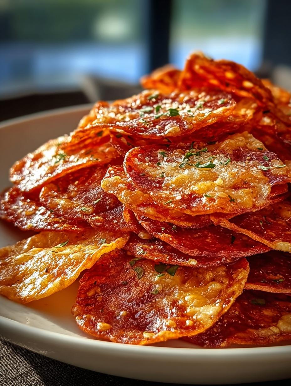 Pepperoni Cheese Crisps: 10 Irresistible Crunchy Bites 5 Pepperoni Cheese Crisps: 10 Irresistible Crunchy Bites - Pepperoni Cheese Crisps - additional detail