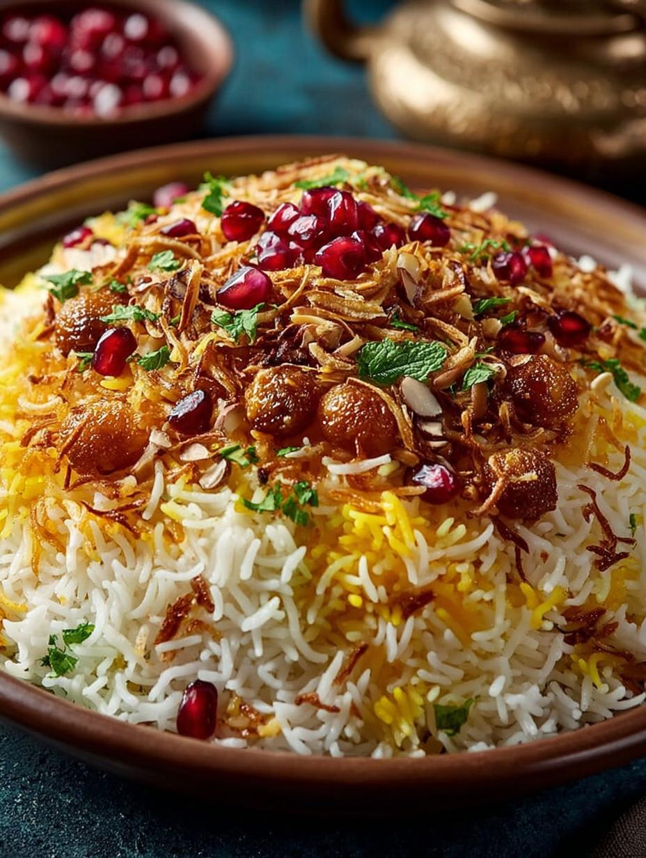 Delicious Persian Jeweled Rice Recipe with Nuts and Fruits 4 Delicious Persian Jeweled Rice Recipe with Nuts and Fruits - Persian Jeweled Rice - main visual representation