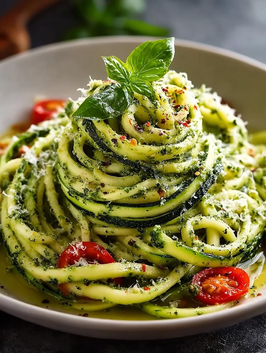 Delicious Pesto Zucchini Noodles in 25 Minutes - Pesto Zucchini Noodles - additional detail