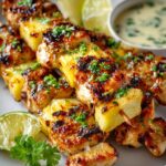Pineapple Coconut Chicken Skewers