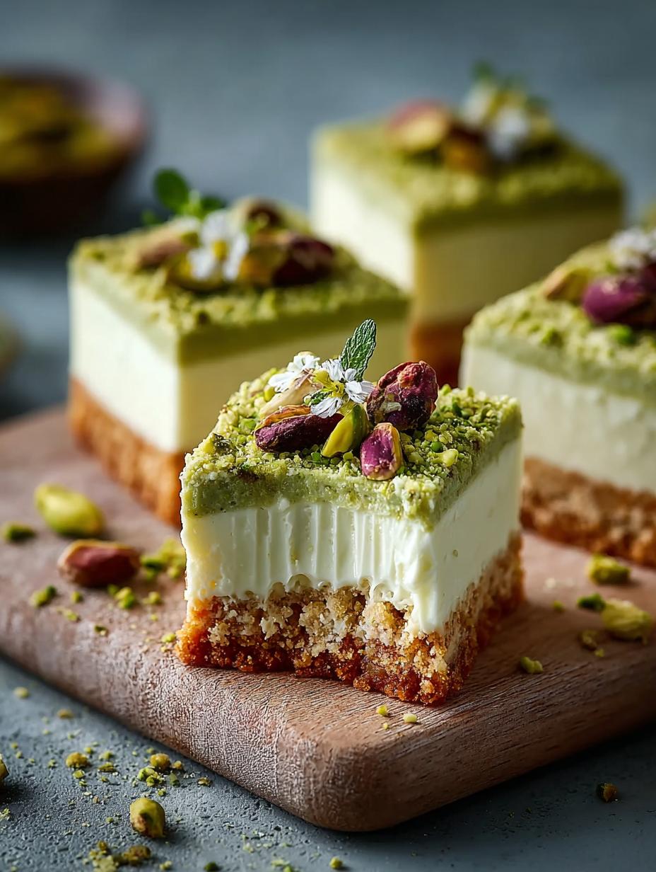 Pistachio Cream Cheesecake Bars: 12 Irresistible Treats 4 Pistachio Cream Cheesecake Bars: 12 Irresistible Treats - Pistachio Cream Cheesecake Bars - main visual representation