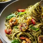 Pistachio Pesto Shrimp Pasta