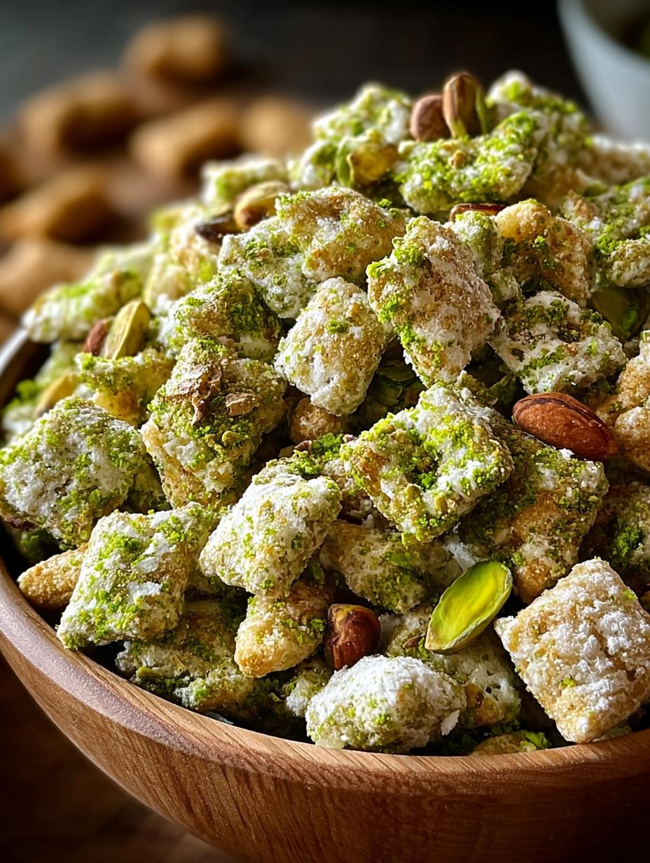 Irresistible Pistachio Puppy Chow for Sweet Bliss 4 Irresistible Pistachio Puppy Chow for Sweet Bliss - Pistachio Puppy Chow - main visual representation