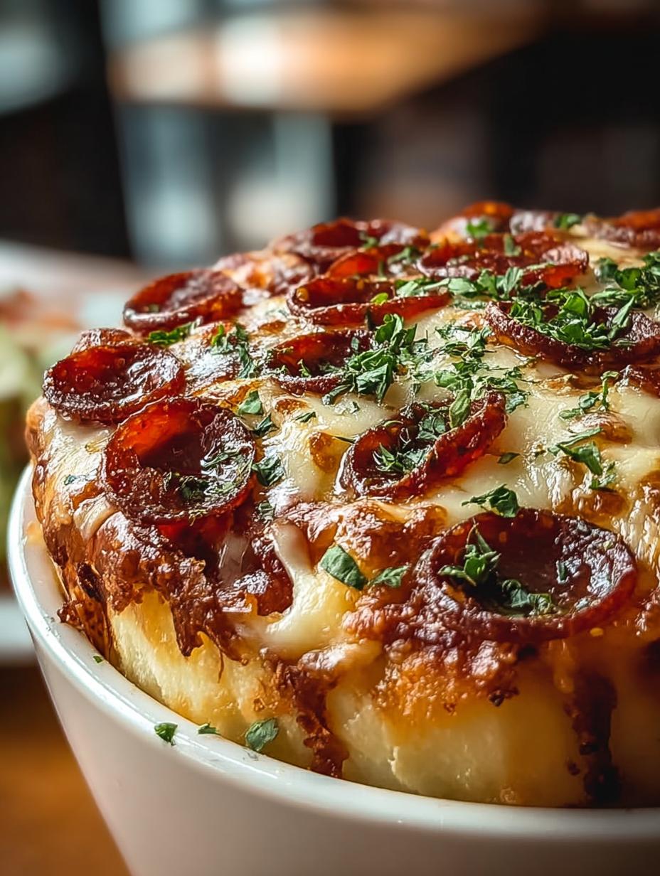 Irresistible Pizza Bowl For Low with fresh vegetables and ground beef