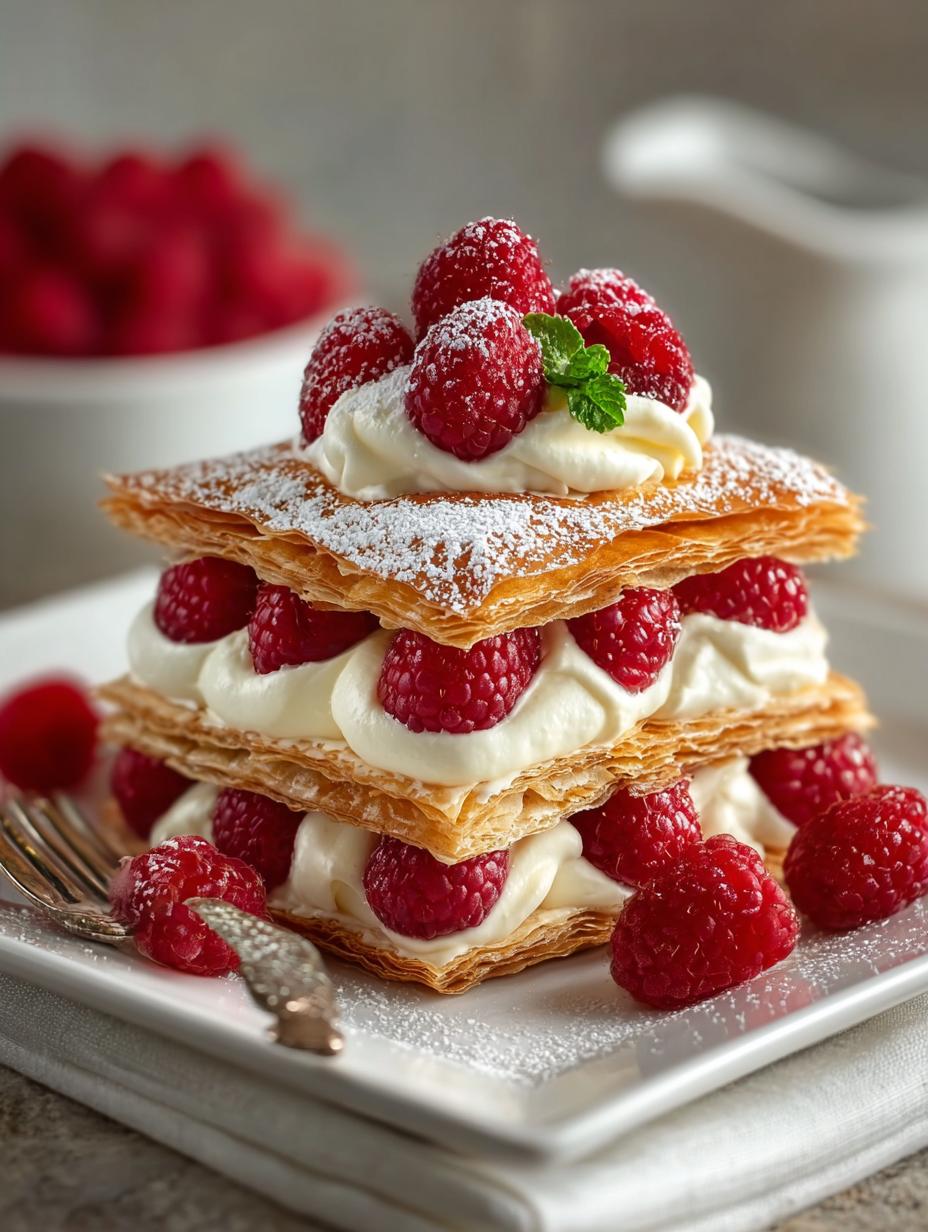 Raspberry Cream Napoleons: 6 Layers of Delightful Elegance - Raspberry Cream Napoleons - additional detail