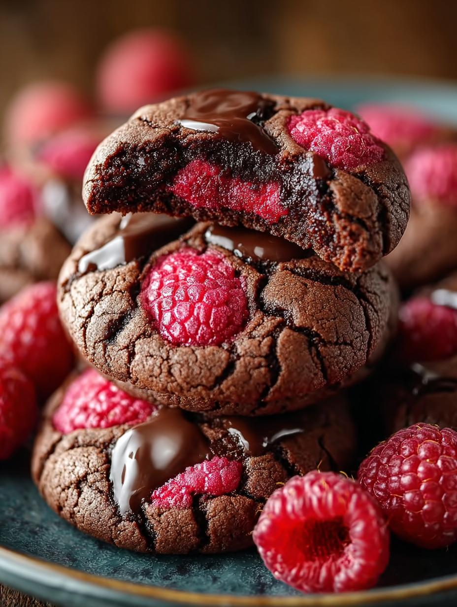 Raspberry Dark Chocolate Cookies
