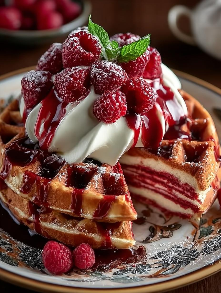Red Velvet Marble Waffles