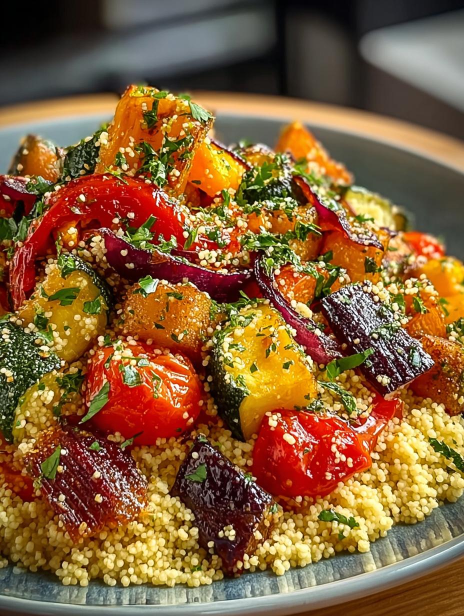 Irresistibly Flavorful Roasted Vegetable Couscous Recipe - Roasted Vegetable Couscous - main visual representation