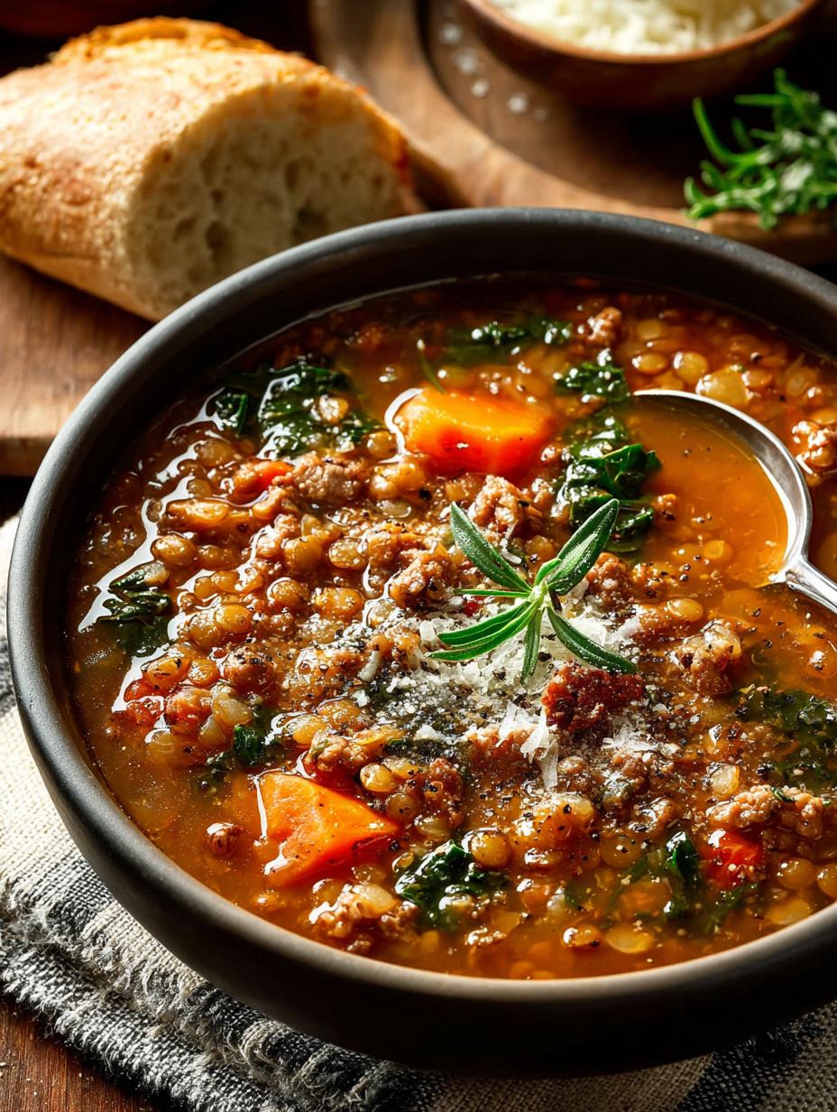 Hearty Sausage Lentil Soup with Kale in 50 Minutes - Sausage Lentil Soup with - additional detail
