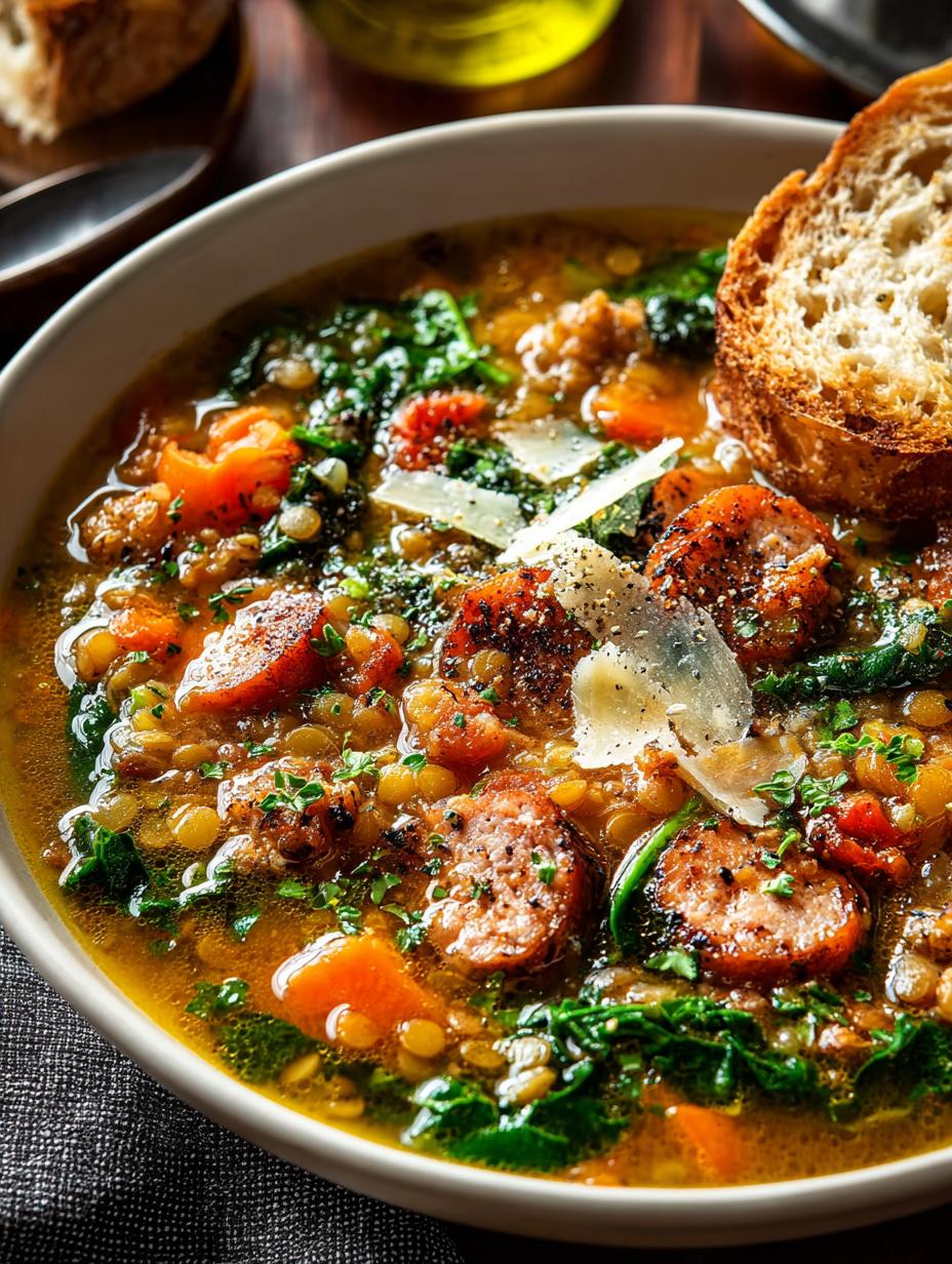 Sausage Lentil Soup with