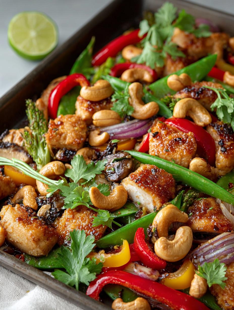 Sheet Pan Cashew Chicken