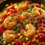 Shrimp Tomato Succotash Skillet