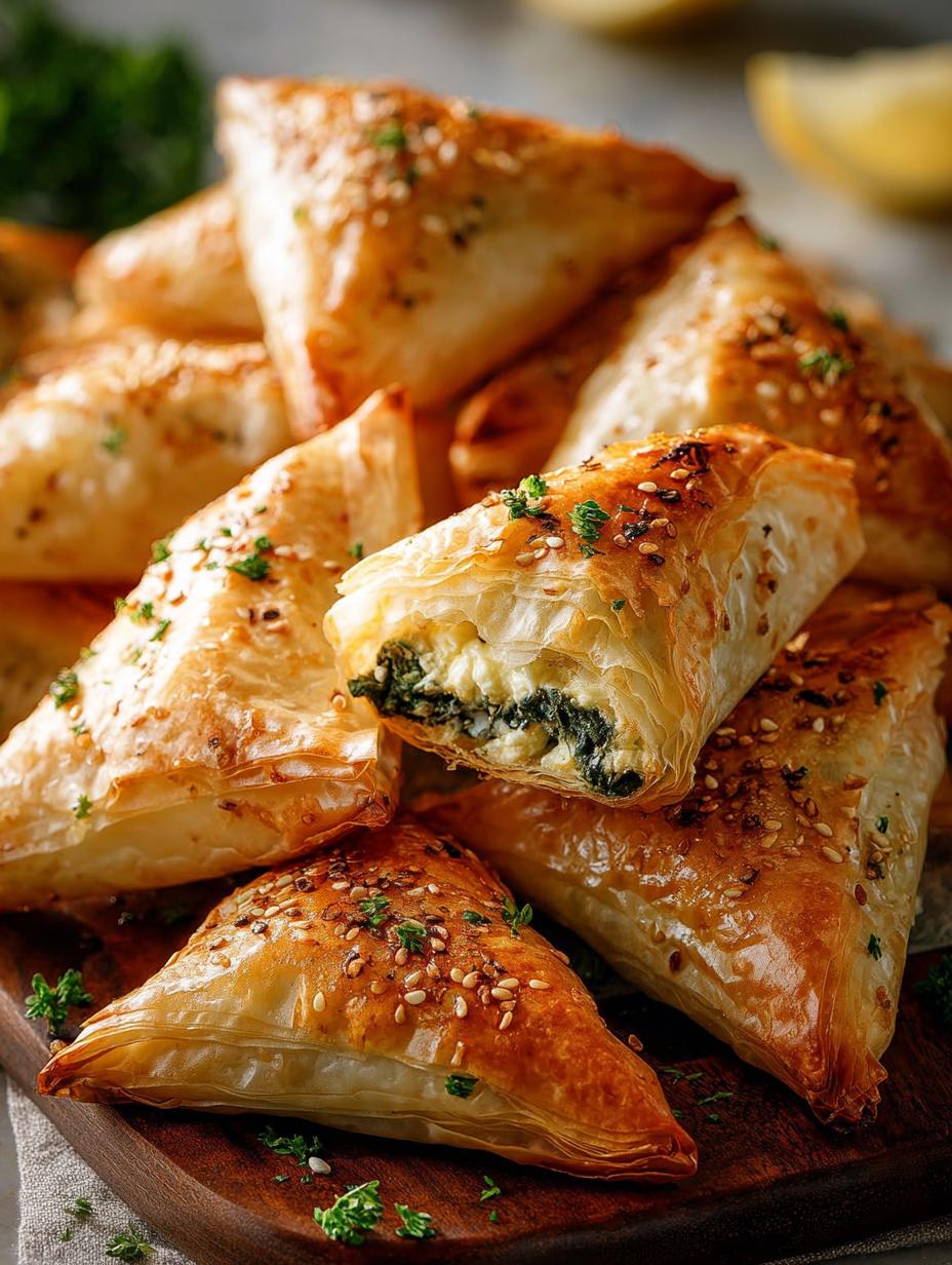 Delicious Spinach Feta Spanakopita Triangles Recipe 4 Delicious Spinach Feta Spanakopita Triangles Recipe - Spinach Feta Spanakopita Triangles - main visual representation