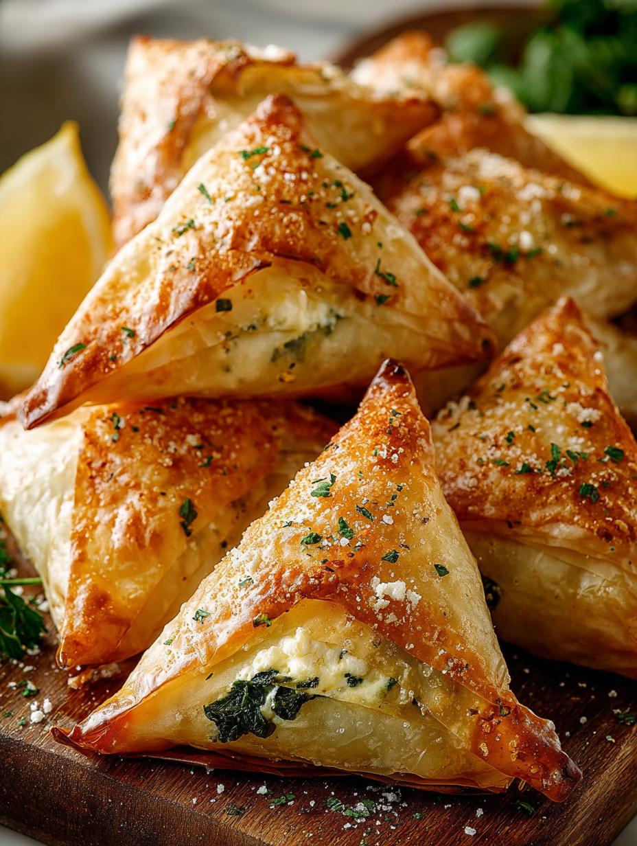 Delicious Spinach Feta Spanakopita Triangles Recipe 5 Delicious Spinach Feta Spanakopita Triangles Recipe - Spinach Feta Spanakopita Triangles - additional detail