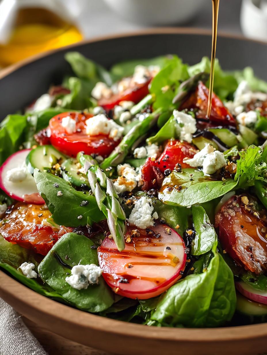 Spring Mix Salad with Balsamic Honey Dressing Delight - Spring Mix Salad with - additional detail