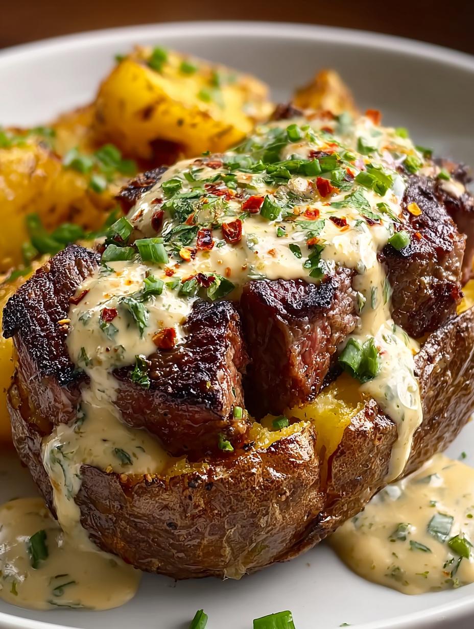Steak Stuffed Potatoes with