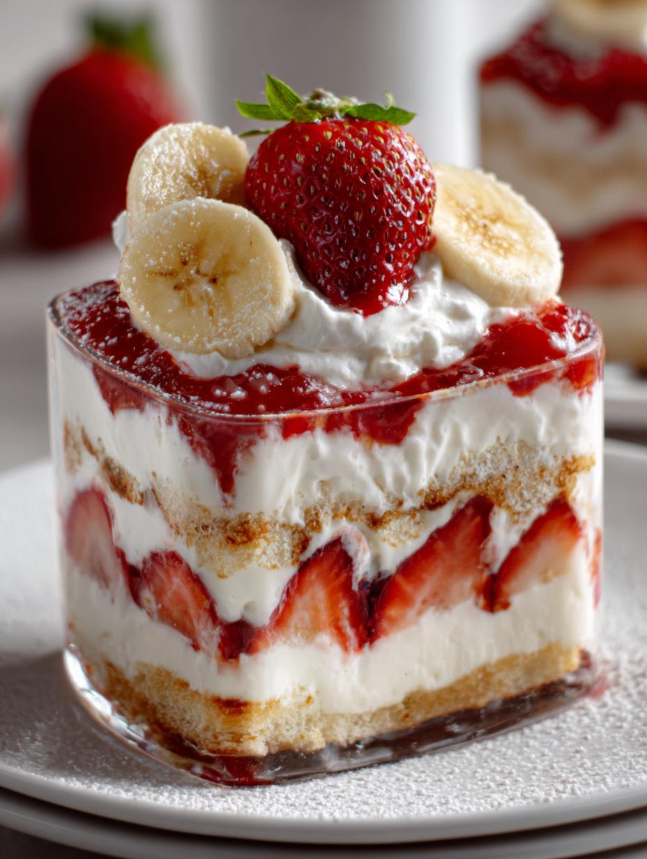 Delightful Strawberry Banana Cream Layer Dessert Recipe - Strawberry Banana Cream Layer - main visual representation
