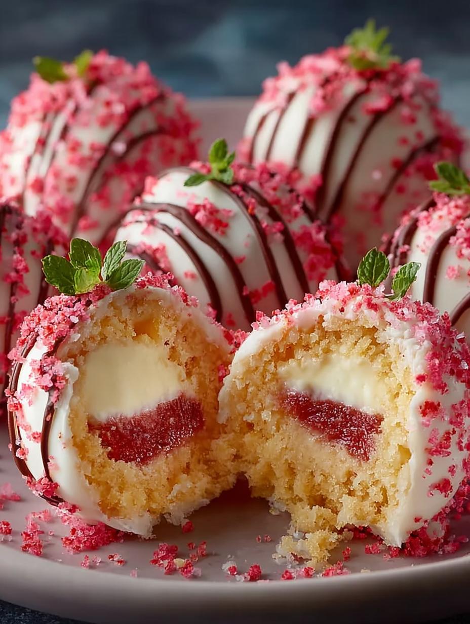 Strawberry Cheesecake Truffle Balls: 24 Irresistible Bites 4 Strawberry Cheesecake Truffle Balls: 24 Irresistible Bites - Strawberry Cheesecake Truffle Balls - additional detail