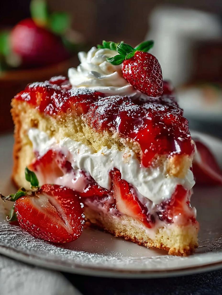 Strawberry Earthquake Cake