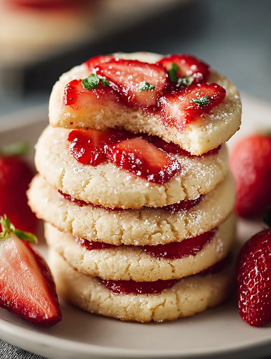 Strawberry Shortbread Cookies