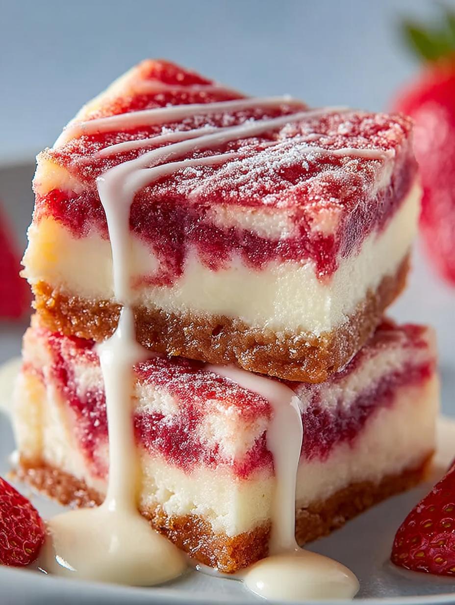 Delicious ingredients for Strawberry White Chocolate Gooey Bars including strawberries and white chocolate