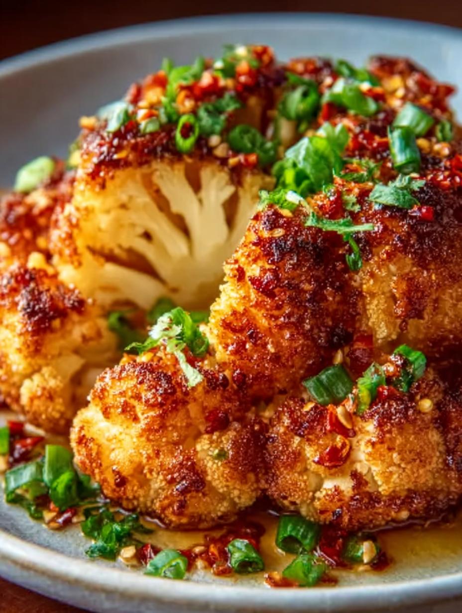 Sweet Spicy Baked Cauliflower