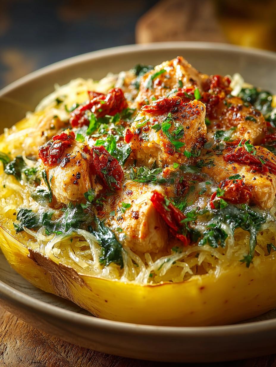 Tuscan Chicken Spaghetti Squash