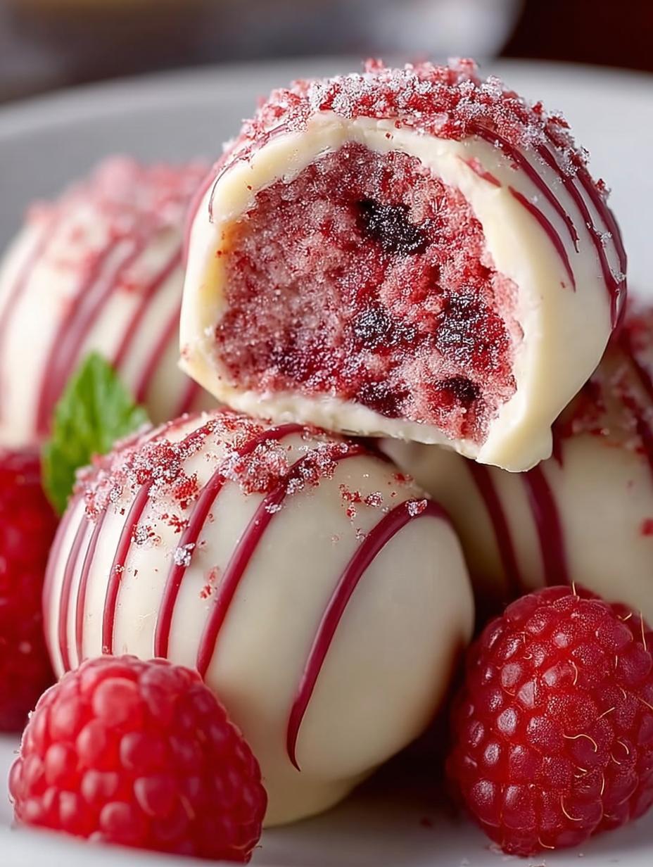 White Chocolate Raspberry Truffles