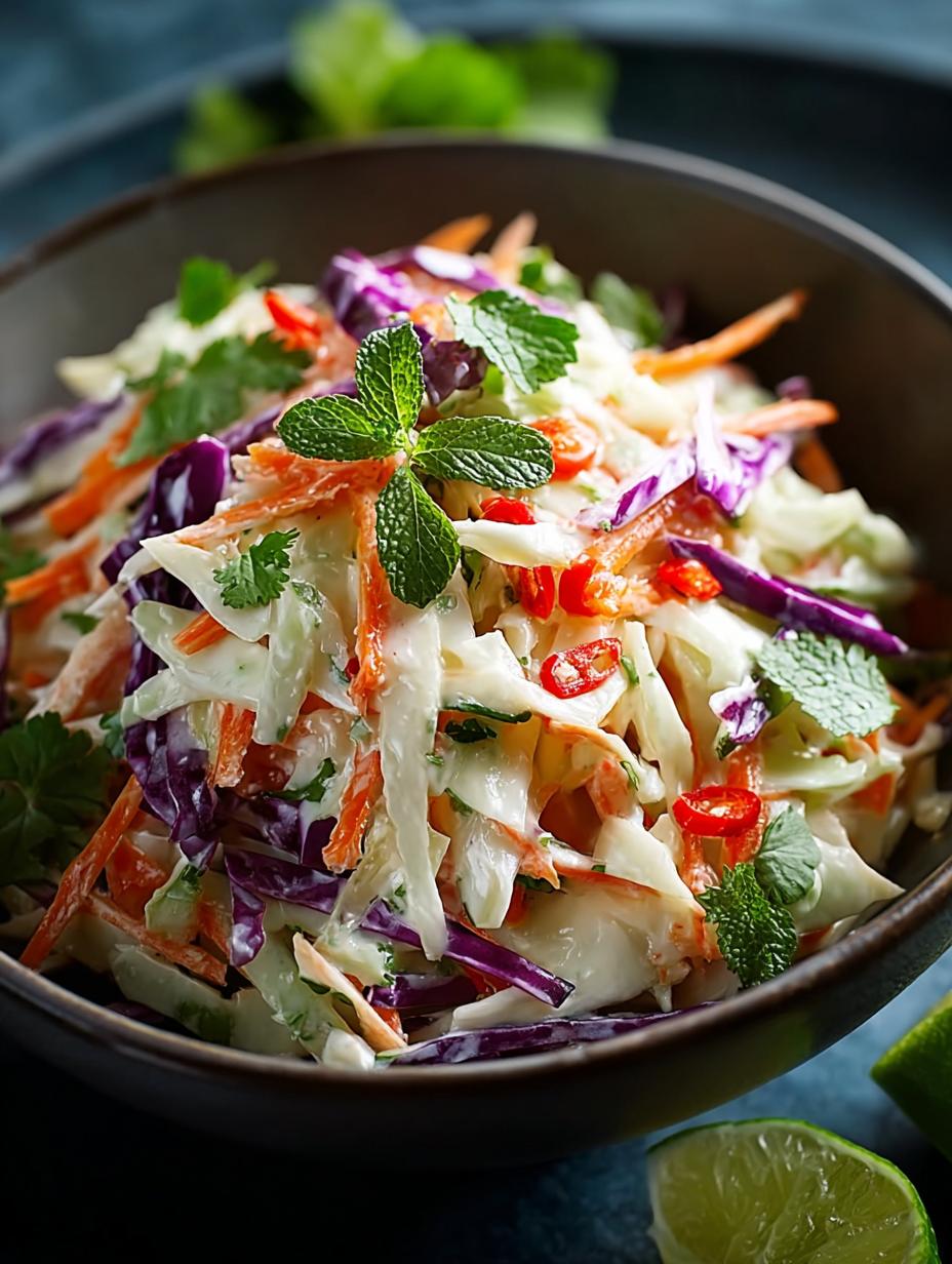 Zesty Mexican Coleslaw with Cilantro and Lime Dressing - Zesty Mexican Coleslaw with - additional detail