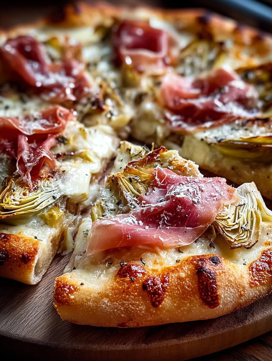 Artichoke Pizza with Prosciutto