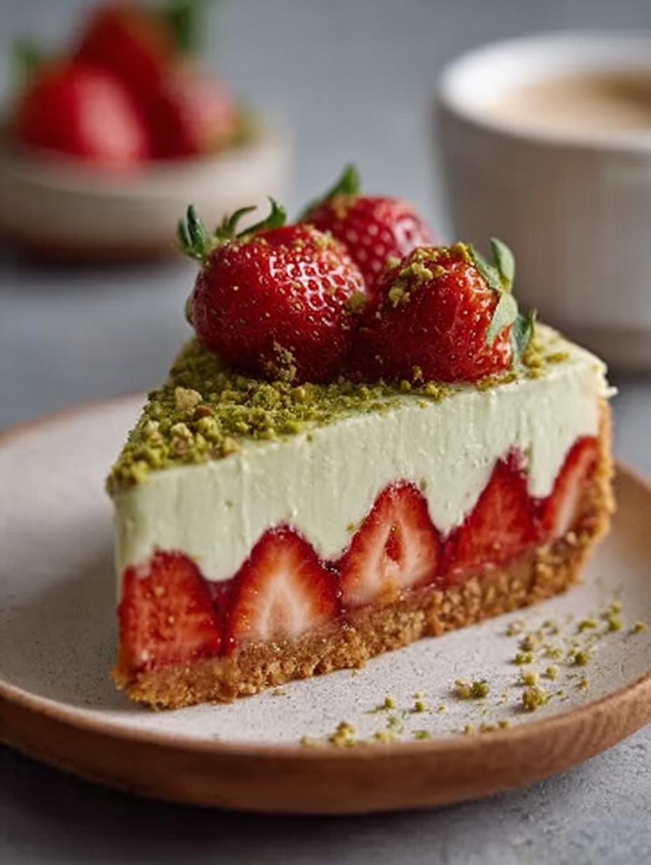Bake Pistachio Strawberry Cheesecake: A Creamy Delight - Bake Pistachio Strawberry Cheesecake - additional detail