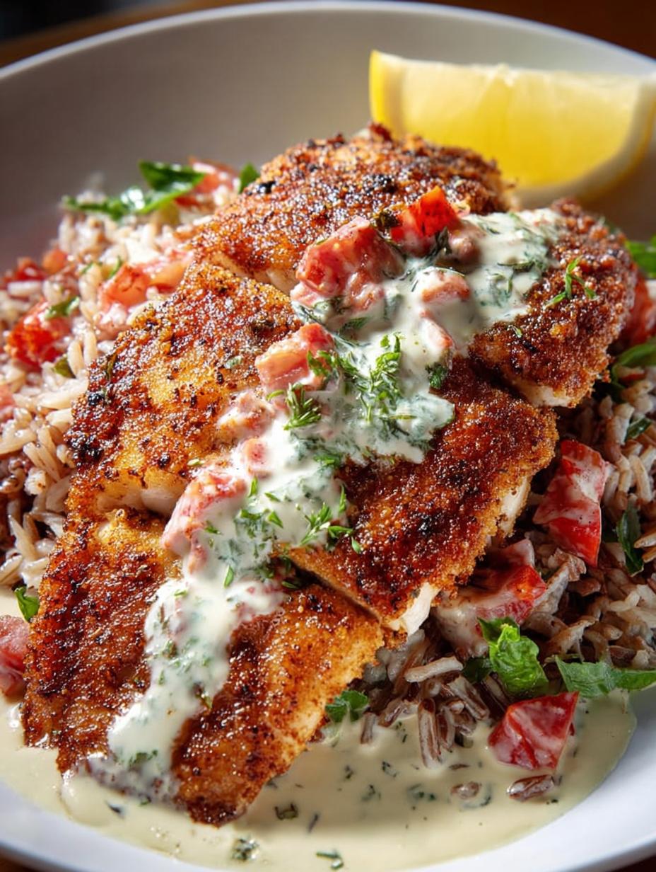 Delicious Blackened Catfish with Cream Sauce Recipe - Blackened Catfish with Cream - main visual representation