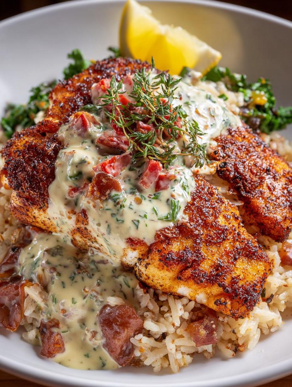 Delicious Blackened Catfish with Cream Sauce Recipe - Blackened Catfish with Cream - additional detail