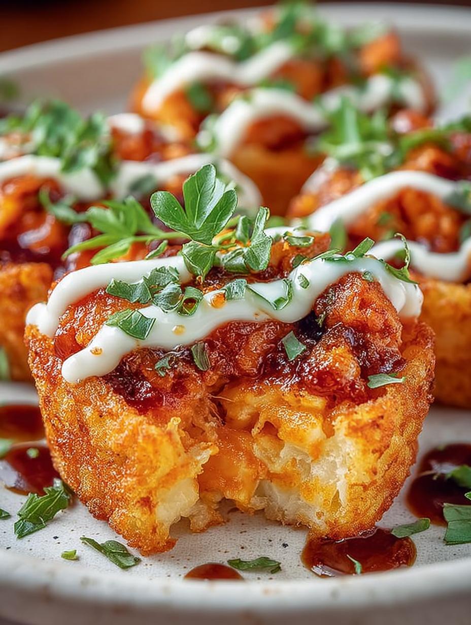 Delicious Buffalo Chicken Tater Tot Cups for Game Day - Buffalo Chicken Tater Tot - main visual representation
