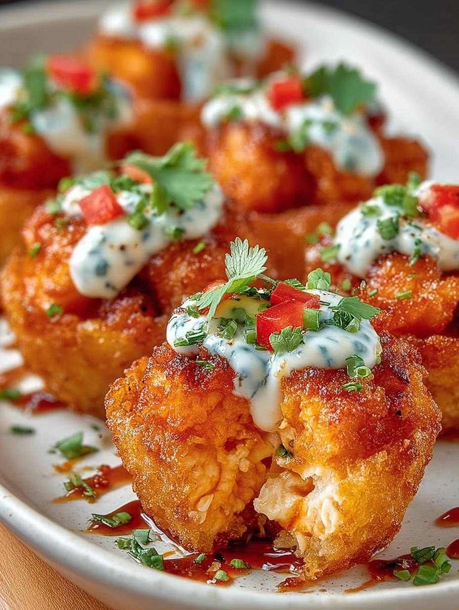 Delicious Buffalo Chicken Tater Tot Cups for Game Day - Buffalo Chicken Tater Tot - additional detail