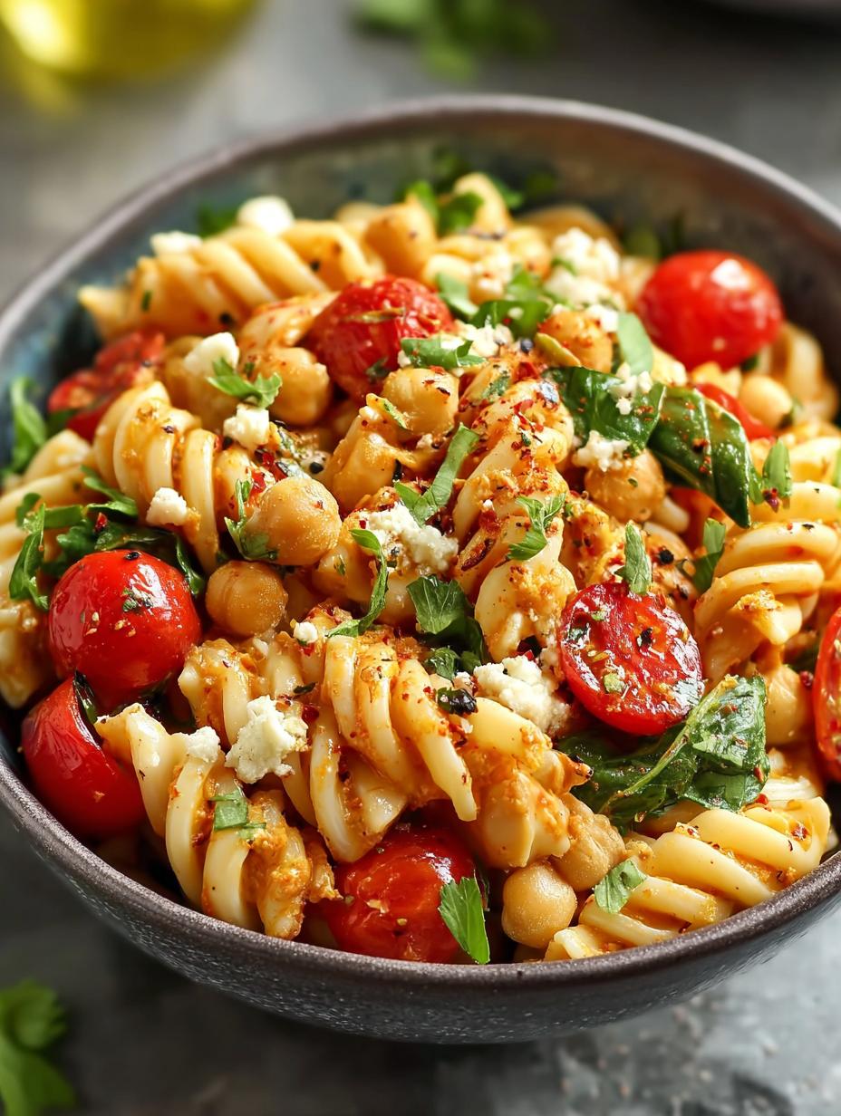Buffalo Chickpea Pasta Salad
