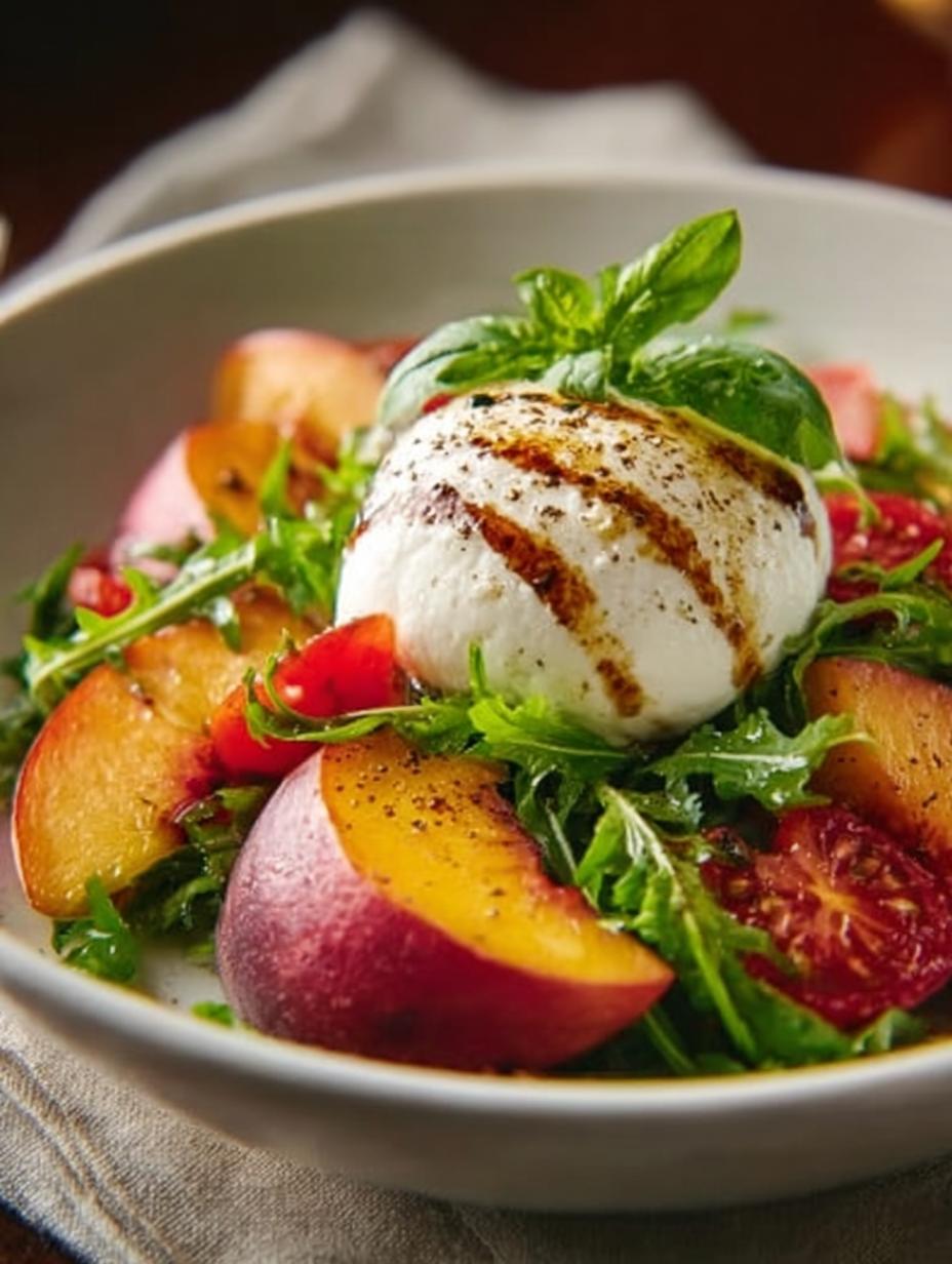 Burrata Peach Summer Salad: 5 Fresh and Easy Delights - Burrata Peach Summer Salad - main visual representation