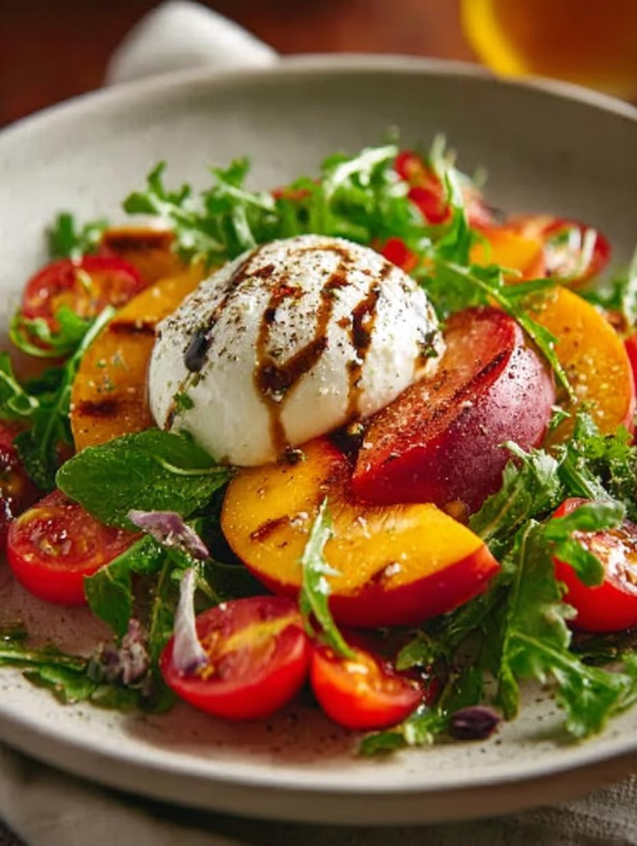 Burrata Peach Summer Salad: 5 Fresh and Easy Delights - Burrata Peach Summer Salad - additional detail