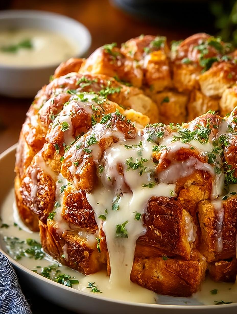 Chicken Alfredo Monkey Bread: A Cheesy Savory Delight - Chicken Alfredo Monkey Bread - additional detail