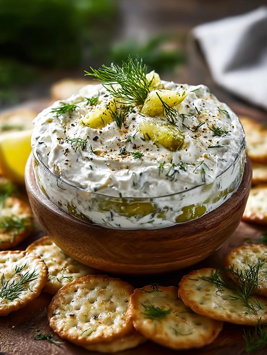 Creamy Cottage Cheese Dill Pickle Dip for Snacking - Cottage Cheese Dill Pickle - main visual representation