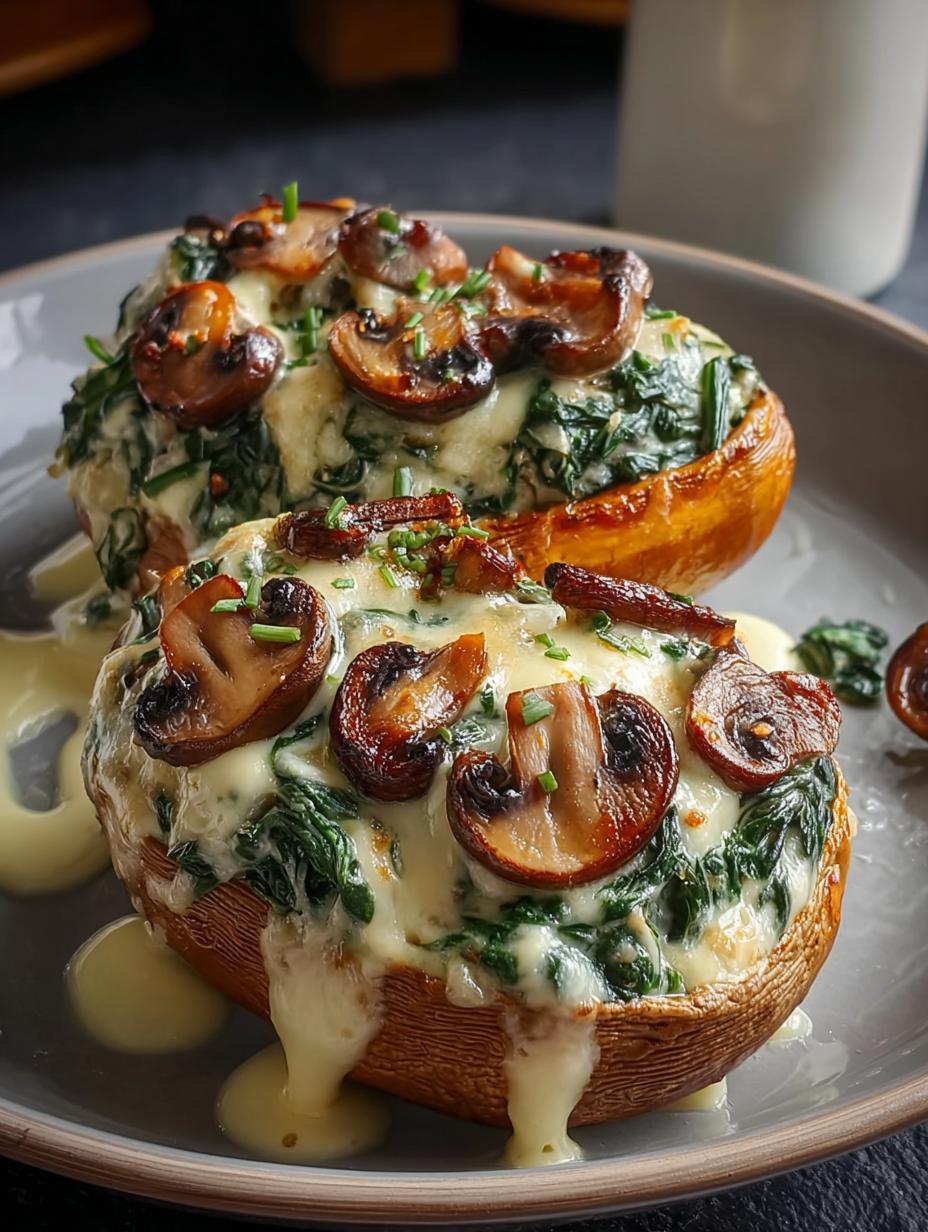 Creamy Mushroom Spinach Stuffed
