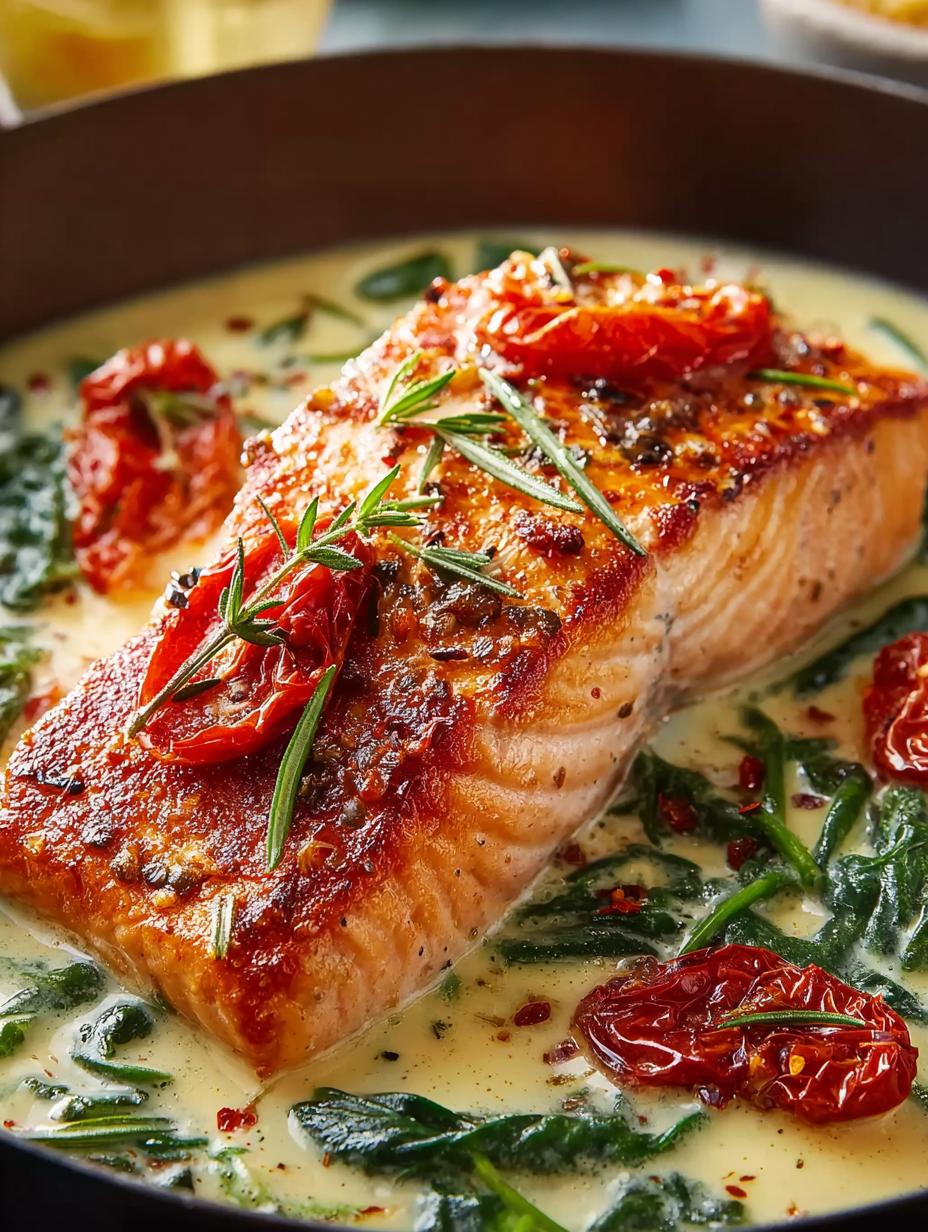 Creamy Tuscan Salmon with Sun-Dried Tomatoes: 30-Minute Delight 5 Creamy Tuscan Salmon with Sun-Dried Tomatoes: 30-Minute Delight - Creamy Tuscan Salmon with - additional detail