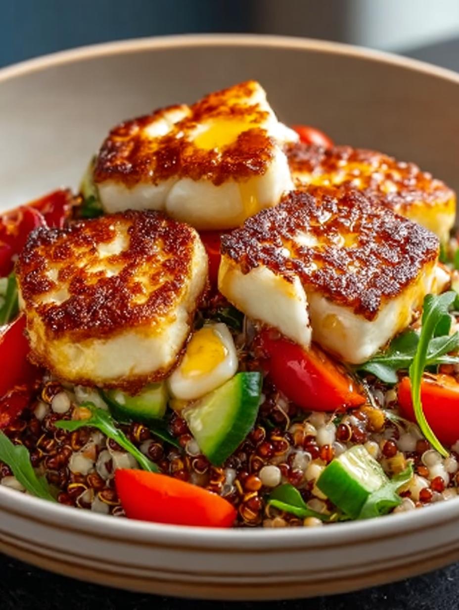 Crispy Halloumi Honey Grain Bowl: A Flavorful Delight - Crispy Halloumi Honey Grain - main visual representation